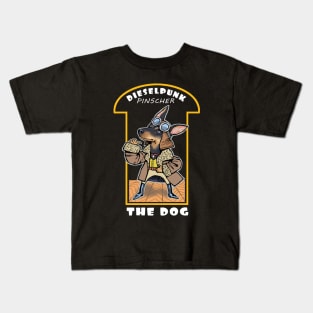 Dieselpunk pinscher dog Kids T-Shirt